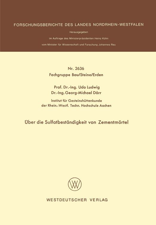 Produktbild: &Uuml;ber die Sulfatbest&auml;ndigkeit von Zementm&ouml;rtel