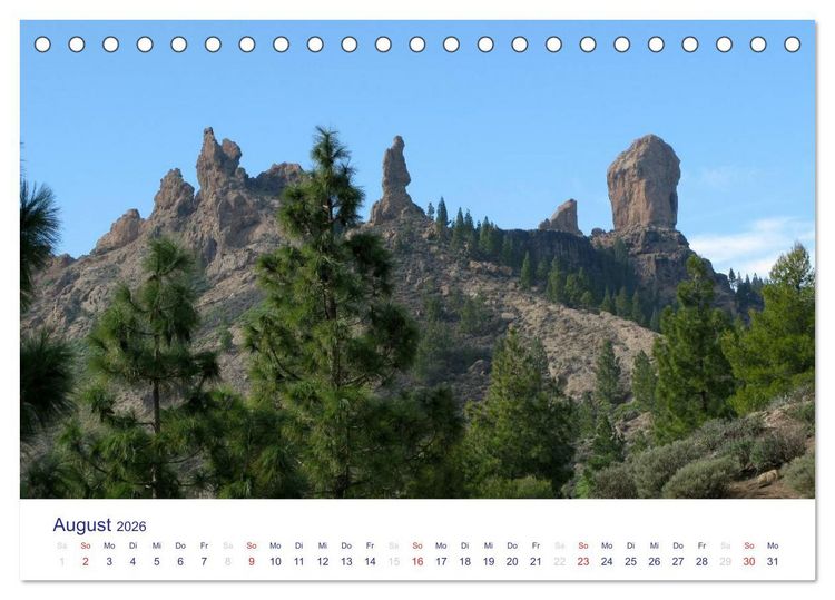 Produktbild: Die Canarischen Inseln - Gran Canaria (Tischkalender 2026 DIN A5 quer), CALVENDO Monatskalender