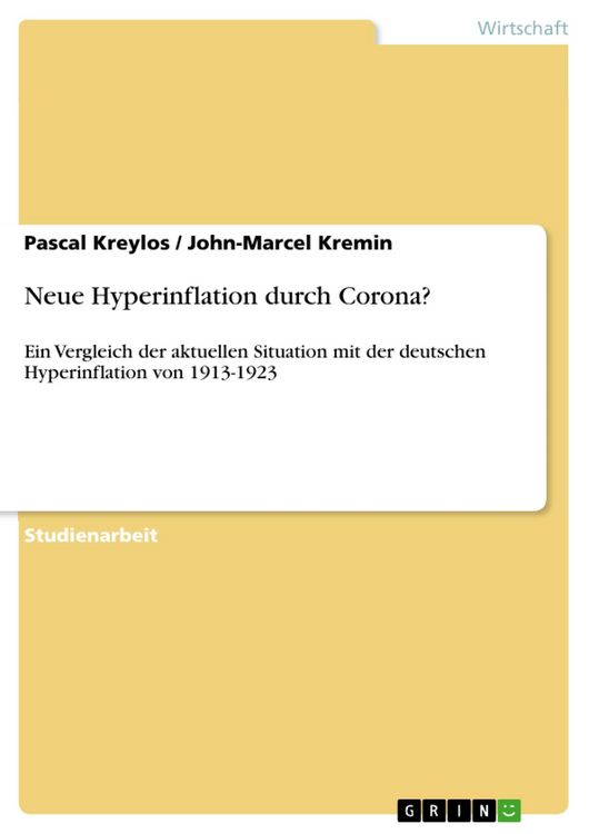 Produktbild: Neue Hyperinflation durch Corona?