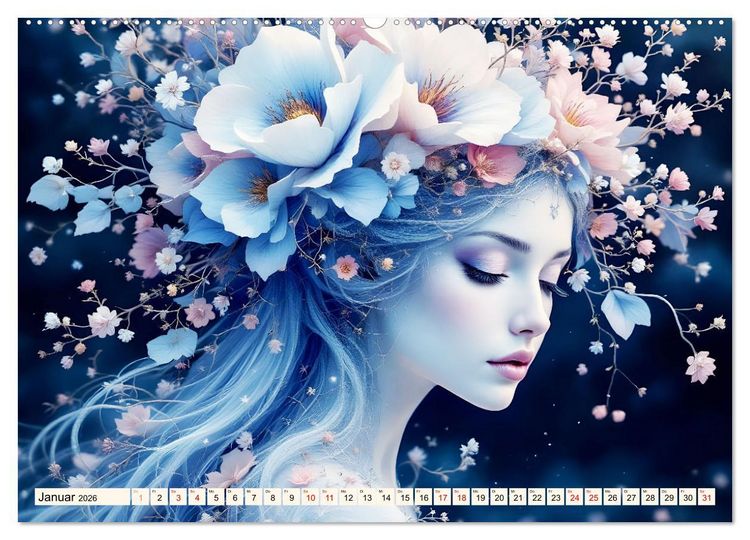 Produktbild: Florale Verwandlung (hochwertiger Premium Wandkalender 2026 DIN A2 quer), Kunstdruck in Hochglanz