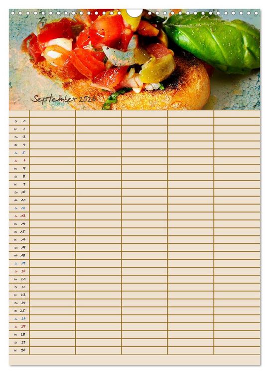 Produktbild: Italienische K&uuml;che mit Familienplaner (Wandkalender 2026 DIN A3 hoch), CALVENDO Monatskalender