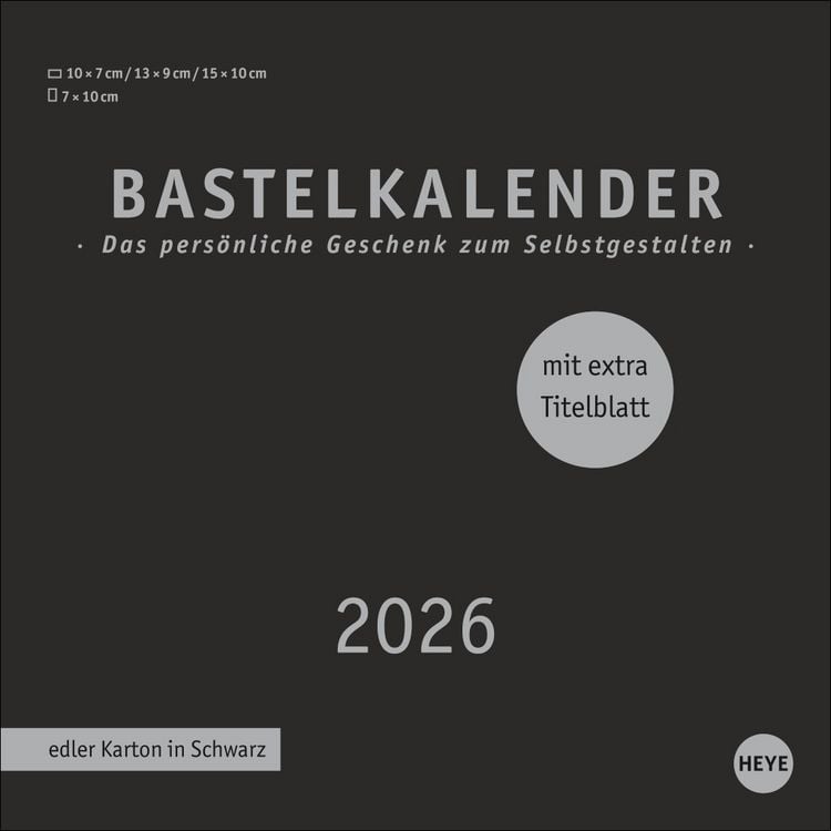 Produktbild: Premium-Bastelkalender schwarz klein 2026