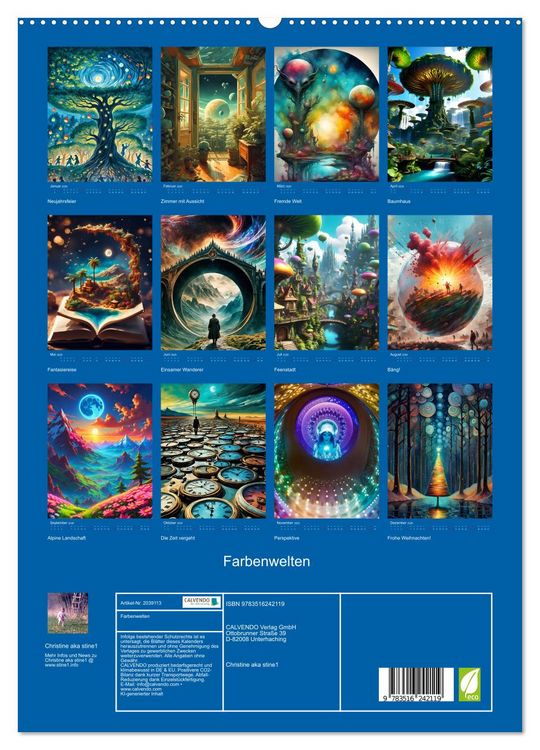 Produktbild: Farbenwelten (hochwertiger Premium Wandkalender 2026 DIN A2 hoch), Kunstdruck in Hochglanz