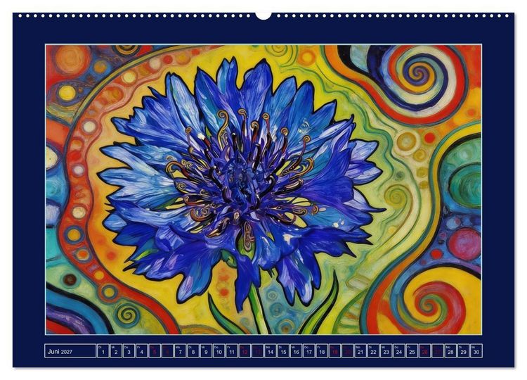 Produktbild: Bl&uuml;ten im verspielten Jugendstil (hochwertiger Premium Wandkalender 2027 DIN A2 quer), Kunstdruck in Hochglanz