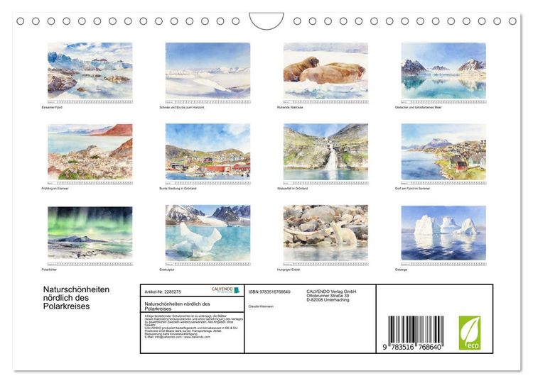 Produktbild: Natursch&ouml;nheiten n&ouml;rdlich des Polarkreises (Wandkalender 2027 DIN A4 quer), CALVENDO Monatskalender