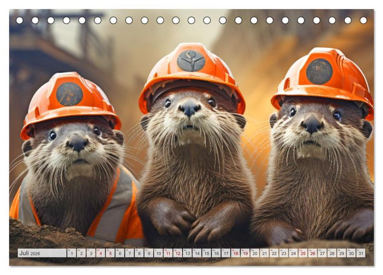 Produktbild: Otter bei der Arbeit (Tischkalender 2026 DIN A5 quer), CALVENDO Monatskalender