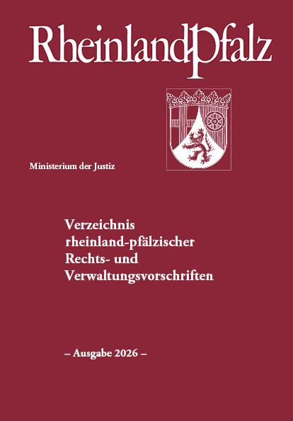 Produktbild: Verzeichnis rheinland-pf&auml;lzischer Rechts- und Verwaltungsvorschriften