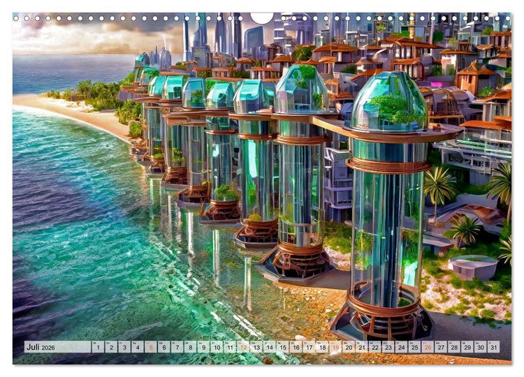 Produktbild: Stadtarchitektur, futuristisch-fantastisch (Wandkalender 2026 DIN A3 quer), CALVENDO Monatskalender