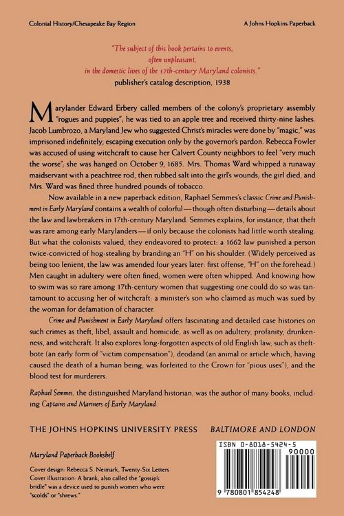 Produktbild: Crime and Punishment in Early Maryland