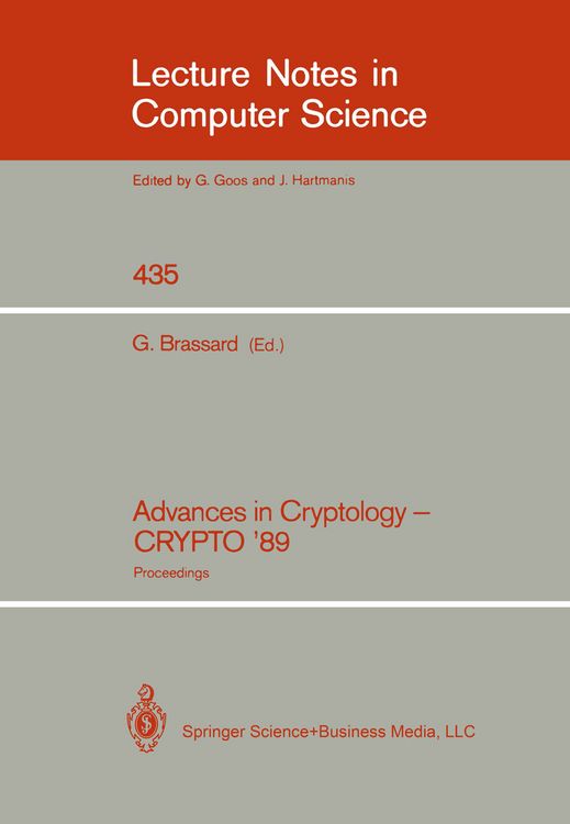 Produktbild: Advances in Cryptology - CRYPTO '89