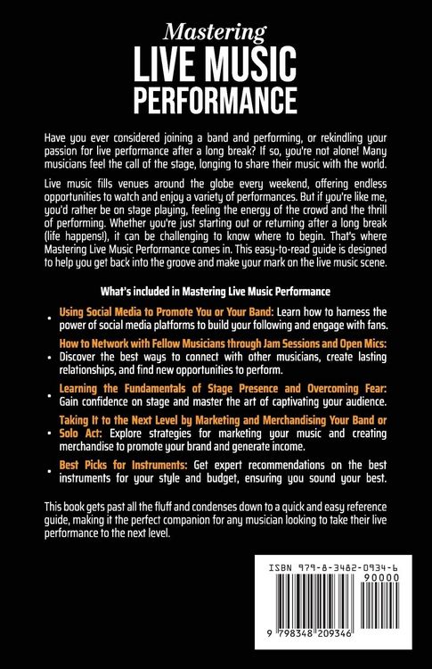 Produktbild: Mastering Live Music Performance