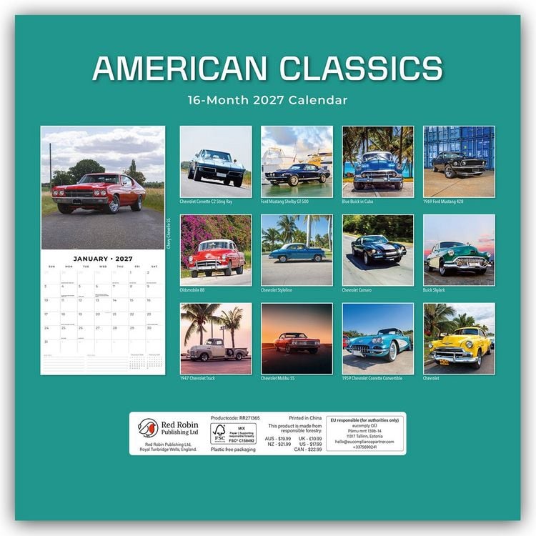 Produktbild: American Classic Cars &ndash; Klassische Amerikanische Autos 2027 &ndash; 16-Monatskalender
