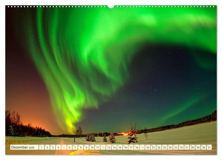 Produktbild: Sternenhimmel im magischen Licht - Polarlicht und Milchstra&szlig;e (hochwertiger Premium Wandkalender 2026 DIN A2 quer), Kunstdruck in Hochglanz