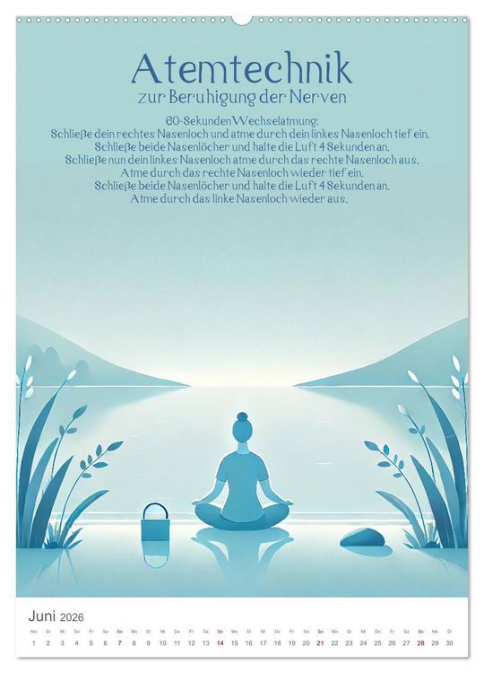 Produktbild: Dein Anti-Stress Kalender - Monatliche Inspirationen f&uuml;r mehr Entspannung (Wandkalender 2026 DIN A2 hoch), CALVENDO Monatskalender