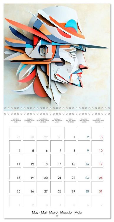 Produktbild: Les visages de l'origami (Calendrier mural carr&eacute; 2026 30x30 cm) Calendrier double avec une page pour vos prises de notes