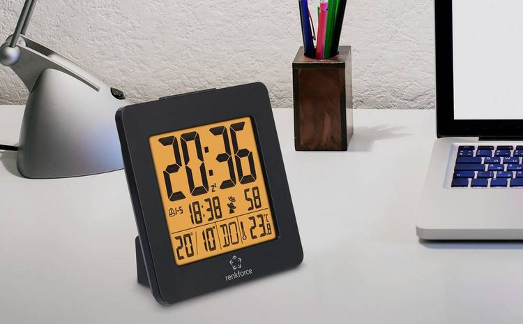 Produktbild: Renkforce 1383425 Funk Wecker Schwarz Alarmzeiten 2