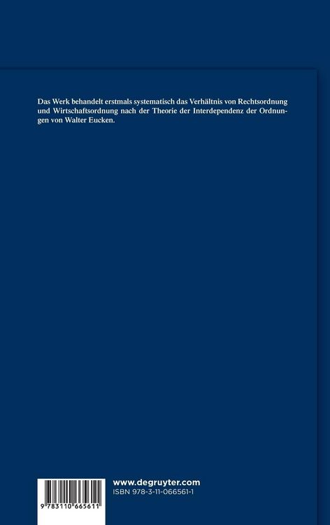 Produktbild: Rechtsordnung und Wirtschaftsordnung nach Eucken