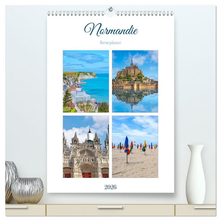 Produktbild: Normandie - Reiseplaner (hochwertiger Premium Wandkalender 2026 DIN A2 hoch), Kunstdruck in Hochglanz