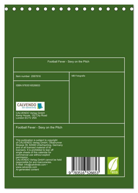 Produktbild: Football Fever - Sexy on the Pitch (Desk Calendar 2026 DIN A5 portrait), CALVENDO 12 Month DeskCalendar