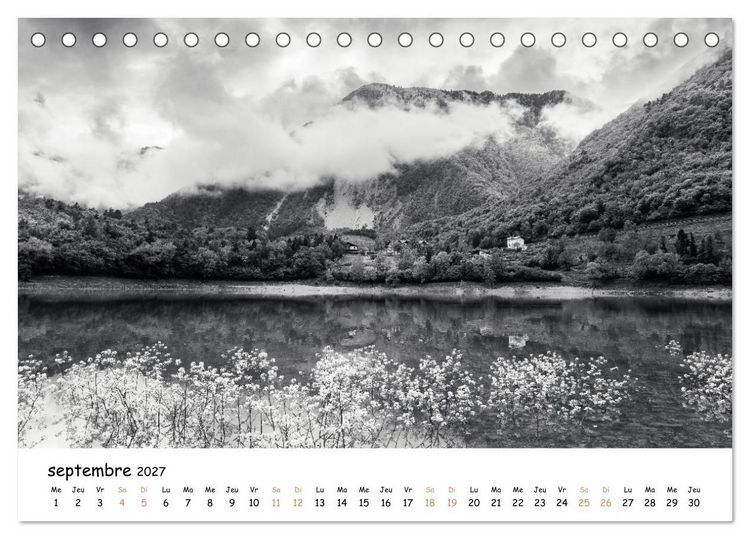 Produktbild: Terres de contraste &ndash; Une ann&eacute;e en monochrome (Calendrier de bureau 2027 DIN A5 vertical), CALVENDO calendrier mensuel