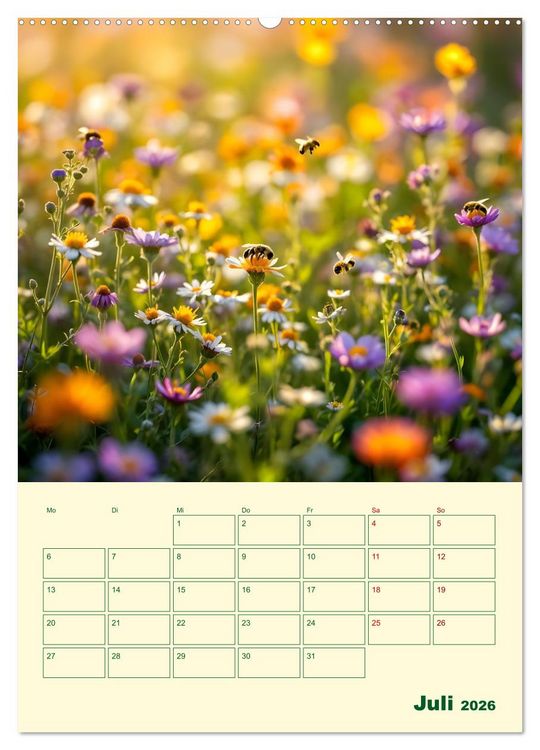 Produktbild: Bienenblick &ndash; Ein Jahr mit den Bienen (Wandkalender 2026 DIN A2 hoch), CALVENDO Monatskalender