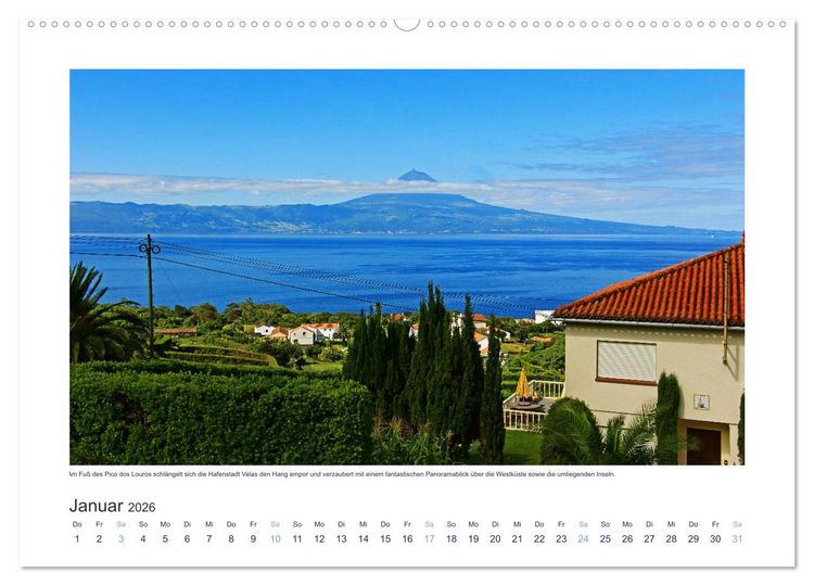 Produktbild: Azoren-Insel Sao Jorge &ndash; traumhafte Fajas auf dem gr&uuml;nsten Eiland Portugals (hochwertiger Premium Wandkalender 2026 DIN A2 quer), Kunstdruck in Hochglanz