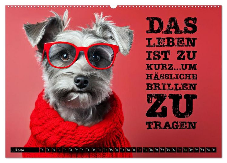 Produktbild: BRILLEN - coole Spr&uuml;che (Wandkalender 2026 DIN A2 quer), CALVENDO Monatskalender