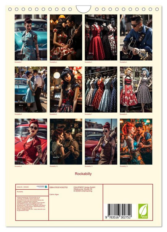 Produktbild: Rockabilly (Wandkalender 2026 DIN A4 hoch), CALVENDO Monatskalender