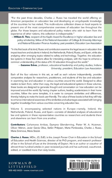 Produktbild: Handbook of Comparative Education Law