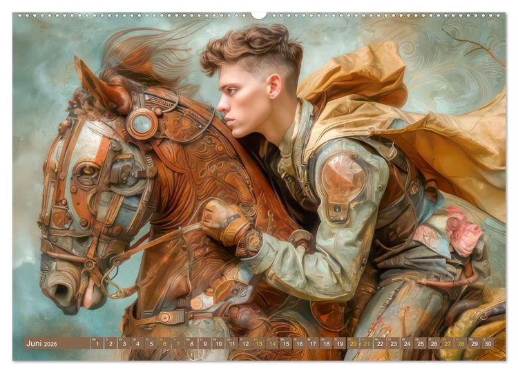 Produktbild: Dieselpunk - Portraits von Menschen und Tieren (hochwertiger Premium Wandkalender 2026 DIN A2 quer), Kunstdruck in Hochglanz