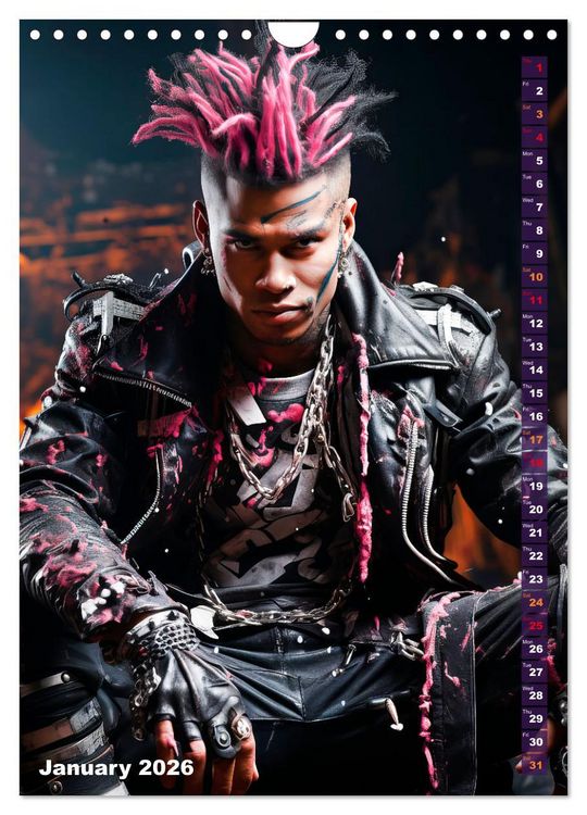 Produktbild: CYBERPUNK Cool guys (Wall Calendar 2026 DIN A4 portrait), CALVENDO 12 Month Wall Calendar