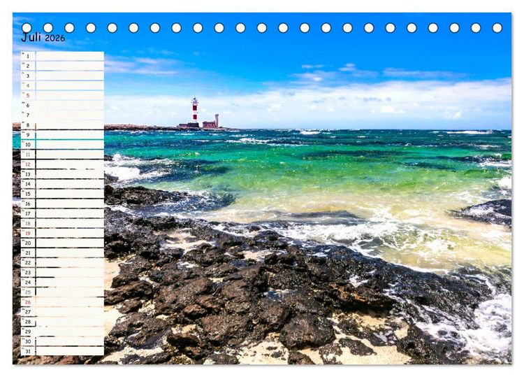 Produktbild: FUERTEVENTURA Geburtstagskalender mit Planerfunktion (Tischkalender 2026 DIN A5 quer), CALVENDO Monatskalender
