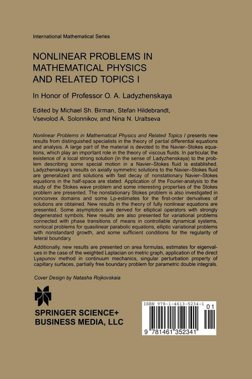 Produktbild: Nonlinear Problems in Mathematical Physics and Related Topics I