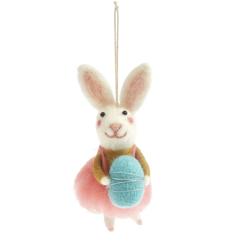 Produktbild: Aufh&auml;nger Filz-Hase mit Osterei, 14 x 5 x 6,5cm