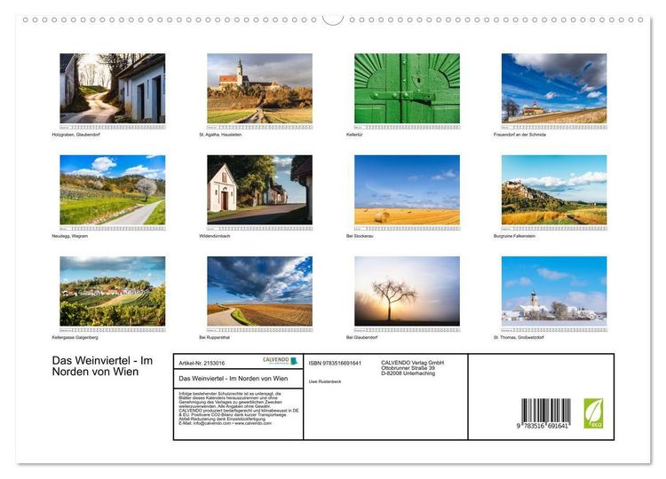 Produktbild: Das Weinviertel - Im Norden von Wien (hochwertiger Premium Wandkalender 2026 DIN A2 quer), Kunstdruck in Hochglanz