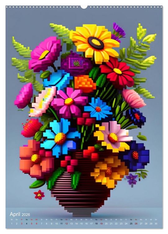 Produktbild: Abstrakte Blumenbukets (Wandkalender 2026 DIN A2 hoch), CALVENDO Monatskalender