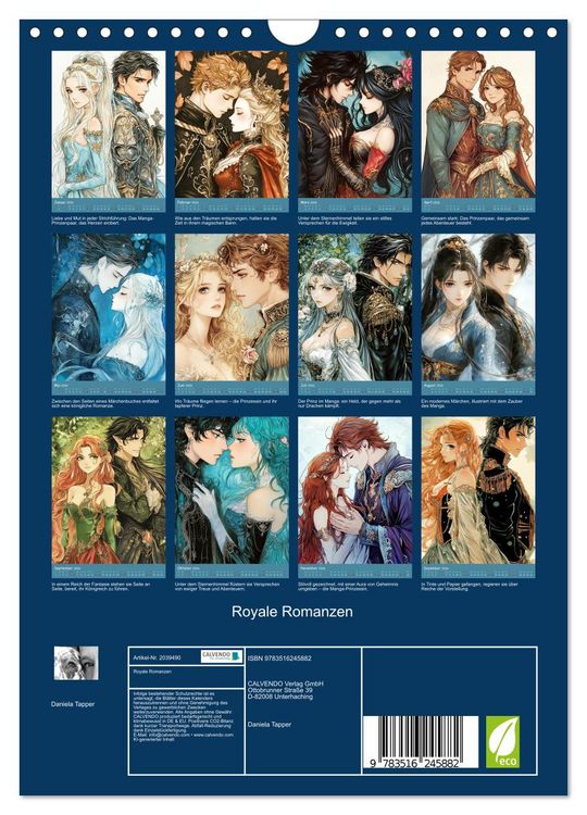Produktbild: Royale Romanzen (Wandkalender 2026 DIN A4 hoch), CALVENDO Monatskalender