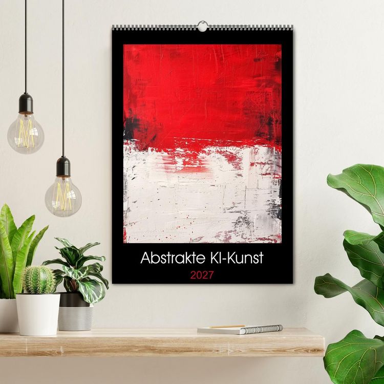 Produktbild: Abstrakte KI-Kunst (Wandkalender 2027 DIN A2 hoch), CALVENDO Monatskalender
