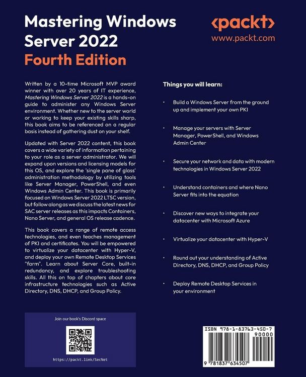 Produktbild: Mastering Windows Server 2022 - Fourth Edition