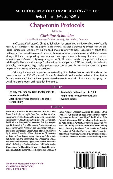 Produktbild: Chaperonin Protocols