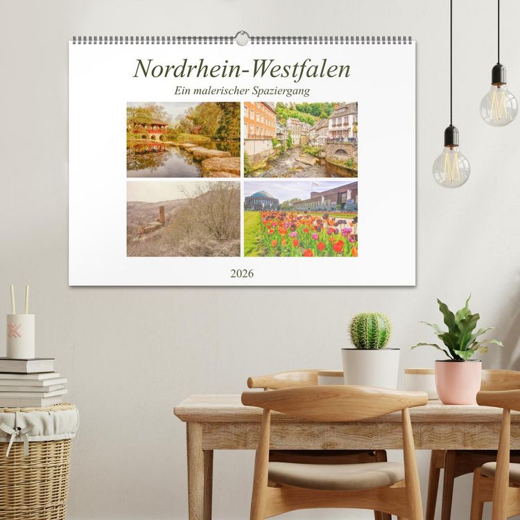 Produktbild: Nordrhein-Westfalen - Ein malerischer Spaziergang (Wandkalender 2026 DIN A2 quer), CALVENDO Monatskalender