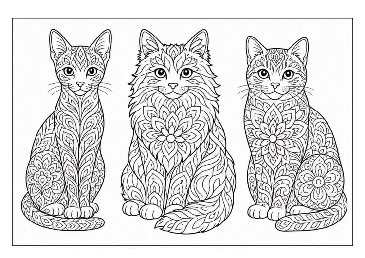 Produktbild: Mandala Malbuch Katzen f&uuml;r Kinder ab 8 Jahren, Teenager und Erwachsene mit 50 sch&ouml;nen Ausmalmotiven