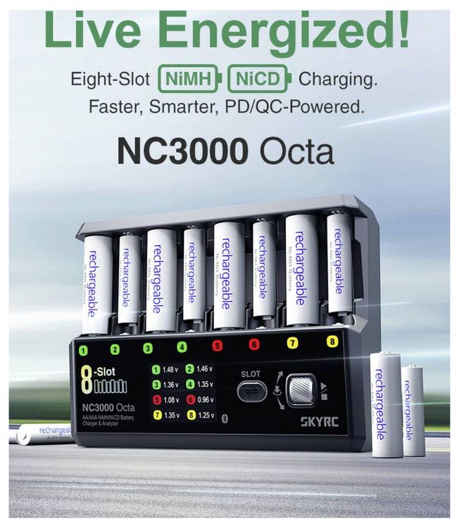 Produktbild: SKYRC NC3000 Octa Ladeger&auml;t NiMH, NiCd Mignon (AA), Micro (AAA)