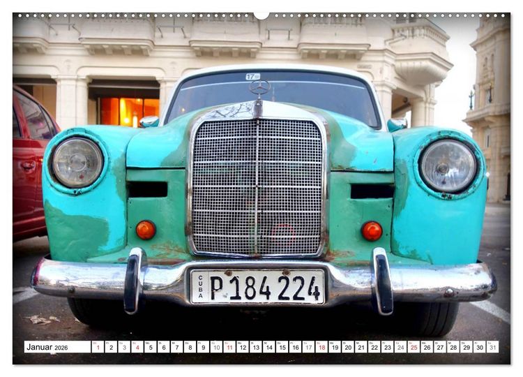 Produktbild: Mercedes-Benz Typ 180 - Ein deutscher Klassiker in Kuba (hochwertiger Premium Wandkalender 2026 DIN A2 quer), Kunstdruck in Hochglanz