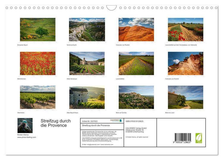 Produktbild: Streifzug durch die Provence (Wandkalender 2026 DIN A3 quer), CALVENDO Monatskalender