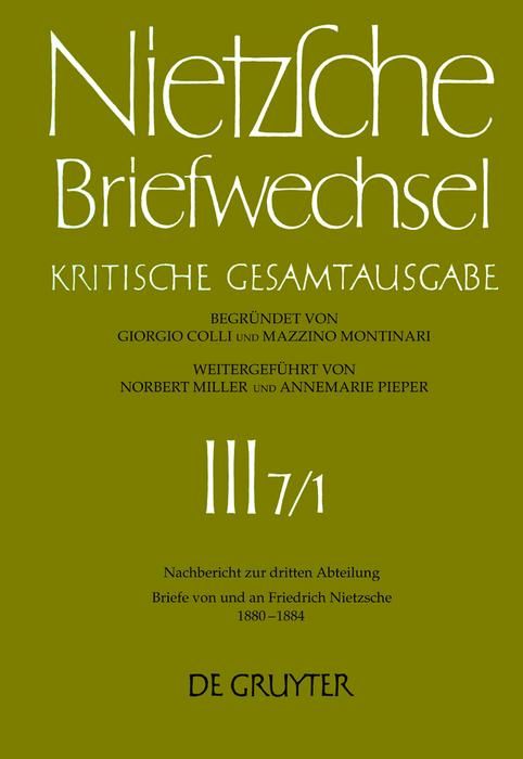 Produktbild: Briefe von und an Friedrich Nietzsche Januar 1880 - Dezember 1884