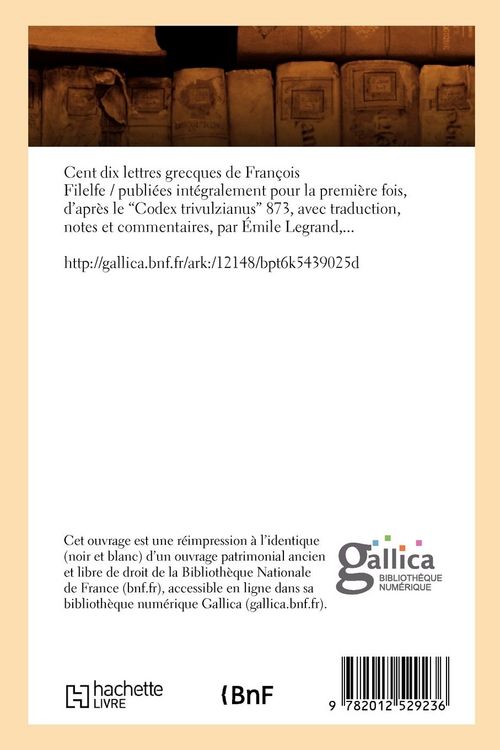 Produktbild: Cent Dix Lettres Grecques de Fran&ccedil;ois Filelfe (&Eacute;d.1892)