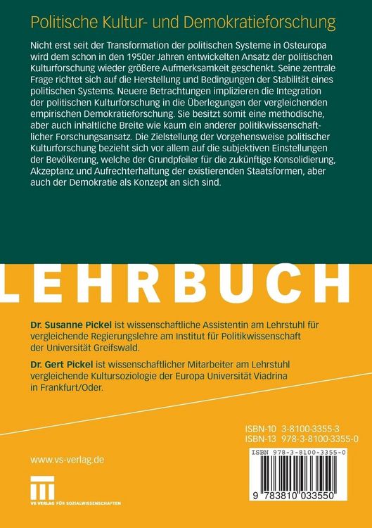 Produktbild: Politische Kultur- und Demokratieforschung