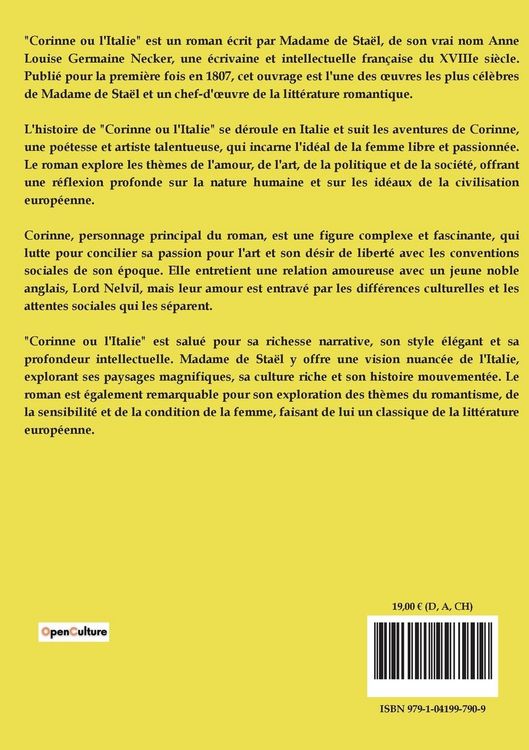 Produktbild: Corinne ou l'Italie