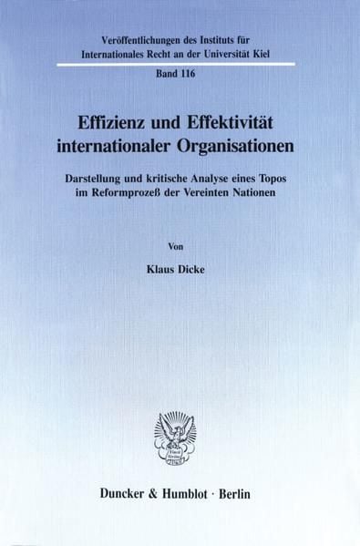 Produktbild: Effizienz und Effektivit&auml;t internationaler Organisationen.